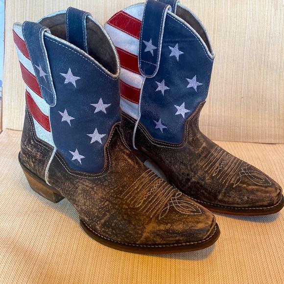 ROPER American Beauty Flag Ankle Boots - Picture 1 of 14